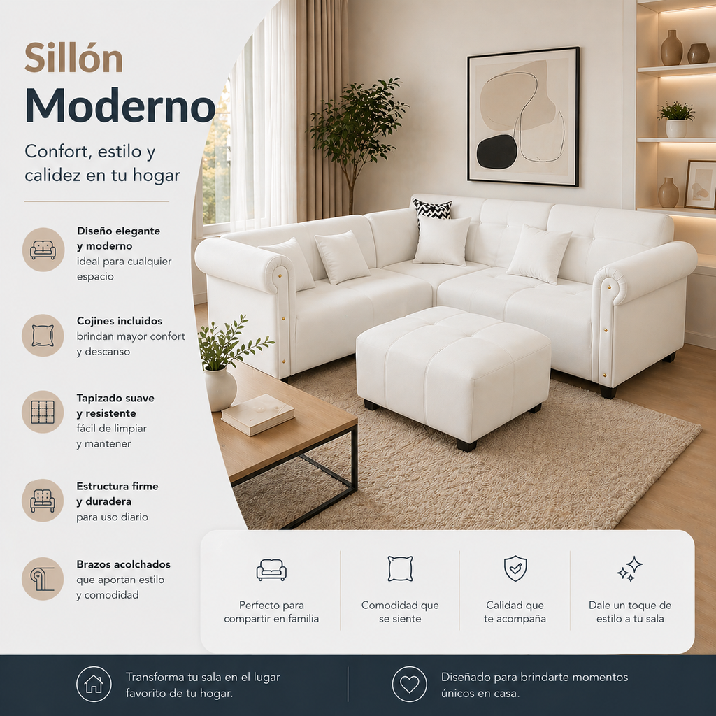 JISANOVA -SALA TABURETE - PREMIUM - BLANCO